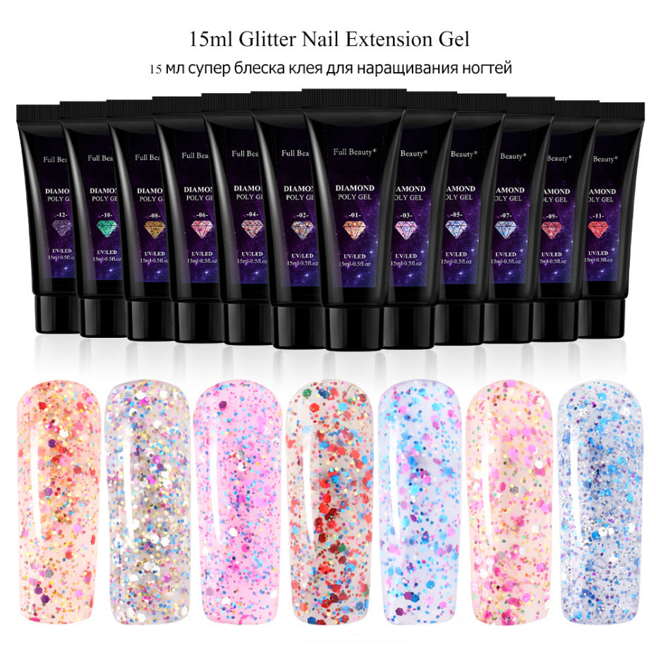 Neue Glitter Nail art Kristall Kleber