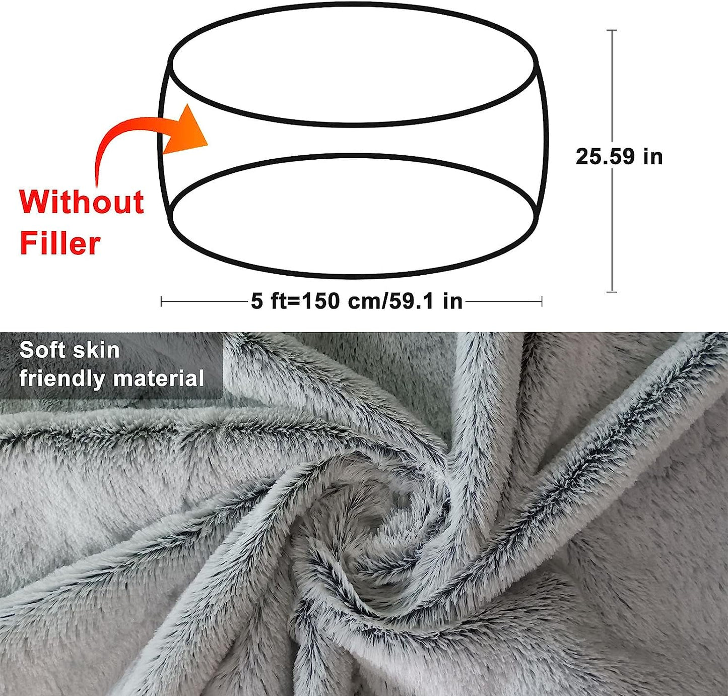 Tasche Stuhl Coverit War Nur EINE Abdeckung, Nicht EINE Volle Sitzsack Kissen, große Runde Weichen, Flauschigen PV Samt Sofa Bett Abdeckung, Wohnzimmer Möbel, Faul Sofa Bett Abdeckung, 5ft Schwarz