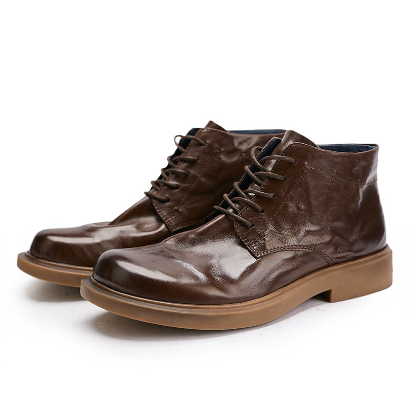 Men's Grab Pattern Business Casual High-top Martin Boots