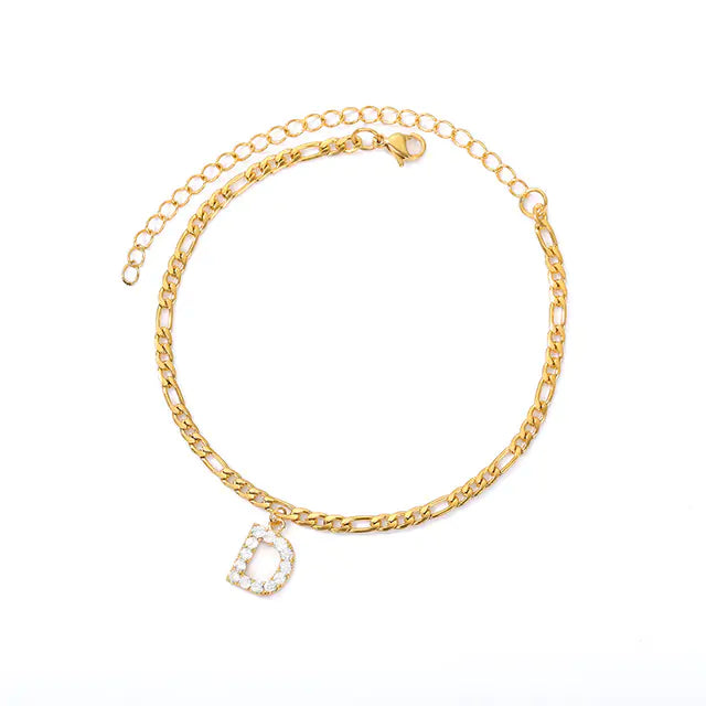 Tiny A-Z Initial Letter Anklets