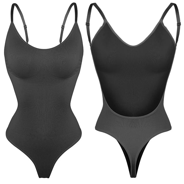 Womens Backless Bodysuits Shapewear Thong Seamless Tummy Control Butt Lifter Body Shaper Corset Slimming Camisole Tops